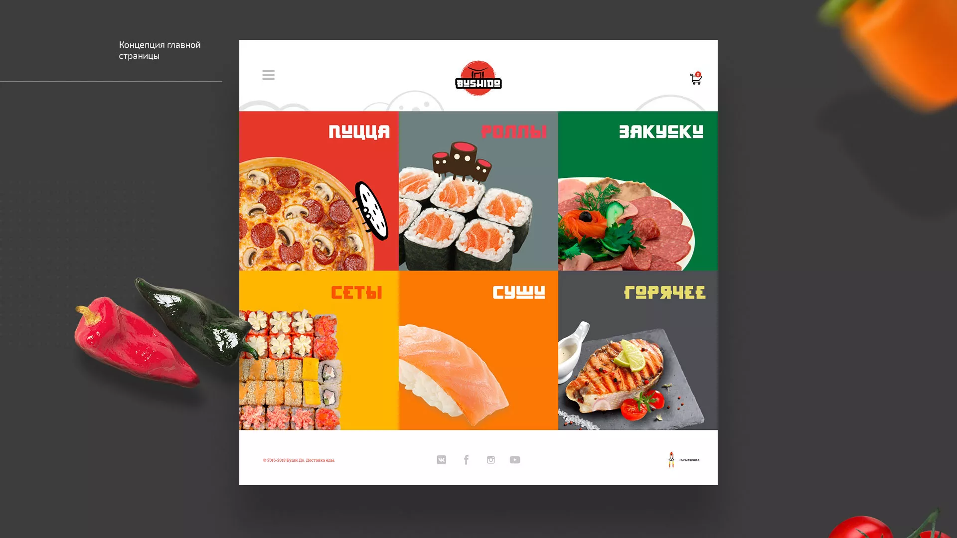 Разработка сайта для пиццерии «BUSHIDO» в Чулыме